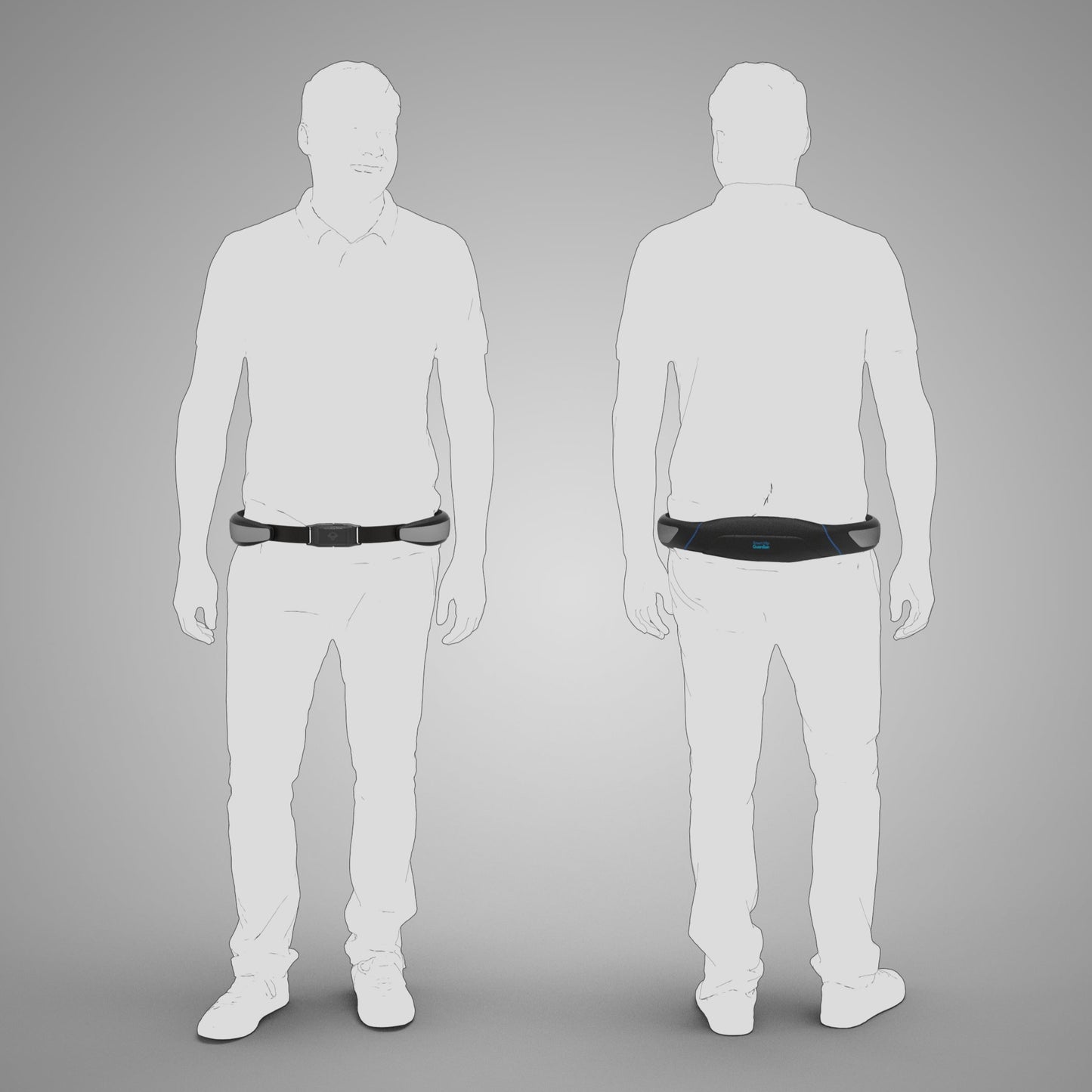 Silhouette of man wearing the Smart Hip Guardian belt