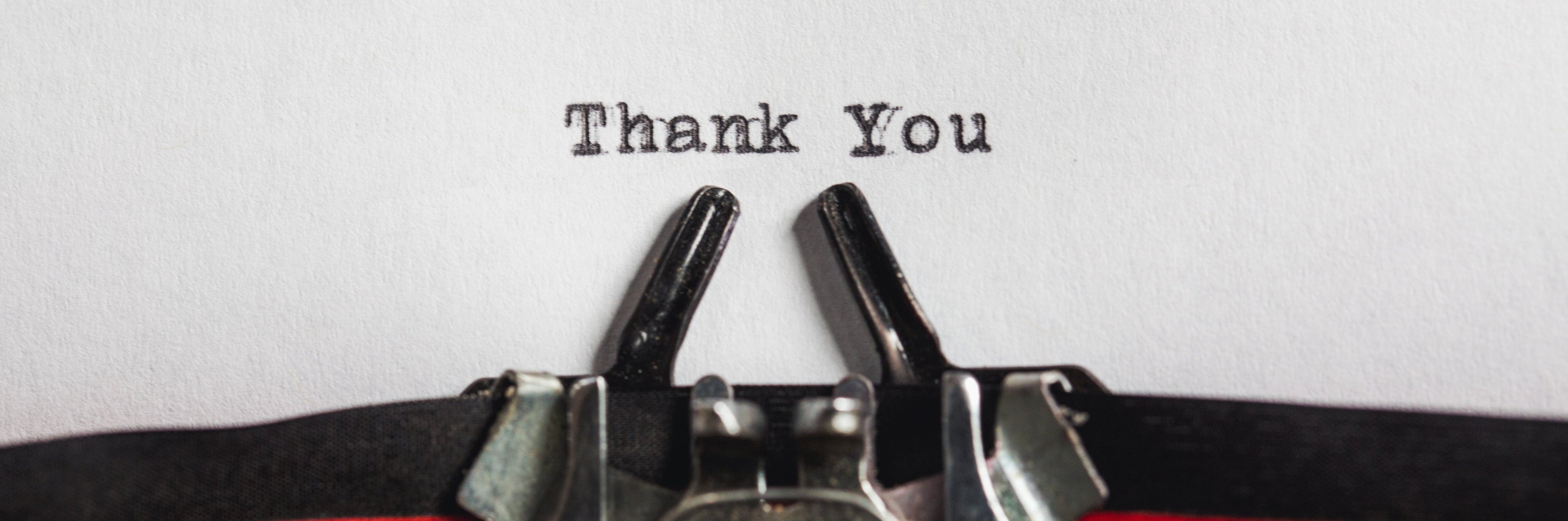 Typewriter with the words Thank You